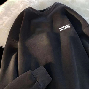 Sudadera con Capucha para Hombre, Invierno 2023, Informal, con Patrón de Letras Simple, Logotipo Personalizado, Impresión Digital, Felpa Gruesa, Poliéster/Algodón - Product Image 5