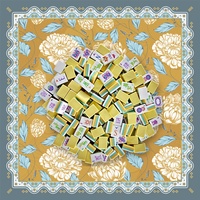 Nouvelle Collection 2026 : Ensemble de Mahjong Américain en Acrylique 4 Couches avec Tapis – 160 Tuiles |   Tuiles de mahjong gravées à motifs floraux violet clair