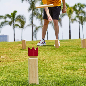 Jeu de Kubb Viking Chess pour l'extérieur avec étui de transport, jeu de lancer sur pelouse en <span class=keywords><strong>bois</strong></span> de caoutchouc pour la famille, les adolescents et les adultes - Product Image 4