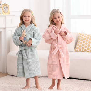 <span class=keywords><strong>Bata</strong></span> de Baño Infantil con Capucha 100% Algodón, <span class=keywords><strong>Bata</strong></span> de Doble Capa con Diseño de Panal para Bebé - Product Image 1