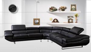 Sofá de Cuero de Diseño en Forma de L de Lujo para Villa, Sofá Seccional con Respaldo Ajustable para Sala de Estar de Apartamento Grande - Product Image 6