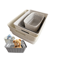 Panier de rangement creux en PP durable moulé par injection plastique pour la maison, la cuisine, la chambre, le salon et les armoires
