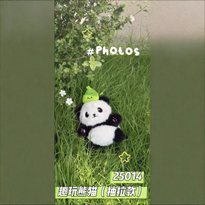 Pendentif en peluche Panda mignon et amusant, style célébrité internet, breloque de sac, porte-clés, petit cadeau, ornement. - Product Image 2