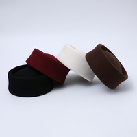 Chapeau Rétro Français en Laine pour Femme, Béret d'Hiver à Calotte Ronde, Style Hôtesse de l'Air, Casquette Formelle Hepburn pour Robe Courte