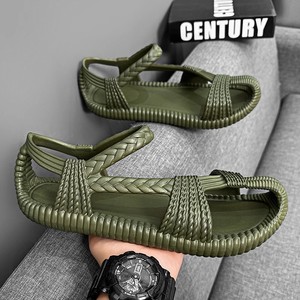 <span class=keywords><strong>Sandalias</strong></span> <span class=keywords><strong>para</strong></span> exteriores <span class=keywords><strong>para</strong></span> hombres y mujeres, tacón de verano, Color sólido, antideslizante, impermeable, ligero, EVA, plantilla, posición superior, diseño plano - Product Image 3