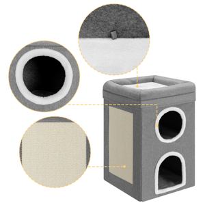 Hot Selling 3-Layer Kitty Condo Opvouwbaar Comfort Wol Grot Kubus Voor Huisdieren Duurzaam Kattenhuis - Product Image 4