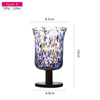 Design créatif fait à la main coloré cristal simple avec tige en bois texture de surface verre solide verre à vin