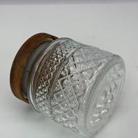 Glas-Aufbewahrungsglas mit Holzdeckel Klarer Glasbehälter für Blumentee Süßigkeiten Lebensmittel Getränke Duftkerzen Verpackung
