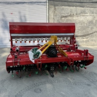 Semoir rotatif pour blé, tracté par tracteur, avec cultivateur rotatif combiné et fertiliseur