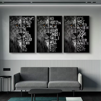 Inspirasional Gambar Singa bingkai dinding motivasi cat air kanvas Poster dekorasi rumah dinding seni cetak hewan subjek