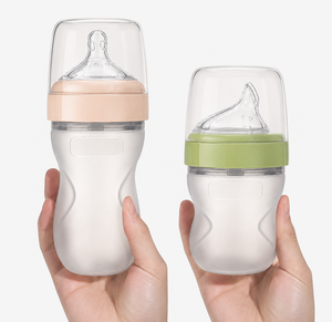Bouteille d'alimentation en silicone pour nouveau-né sans BPA, <span class=keywords><strong>biberon</strong></span> souple à presser pour bébé, anti-colique, col large, <span class=keywords><strong>biberon</strong></span> pour nourrissons, OEM ODM personnalisé - Product Image 4