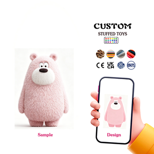 Ours en peluche rose personnalisé, vente directe d'usine, tissu doux, rembourrage en coton PP, jouets en peluche de haute qualité sur mesure - Product Image 1