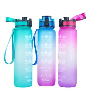 Water Fles Bpa Gratis Grote 32 Oz Lekvrije Fitness Sport 1 Gallon Met Motivatie Tijd Marker Milieuvriendelijke Sport Fles