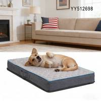 Lit pour chien YANGYANGPET en tissu imitation lin, mousse douce, luxe et tendance
