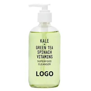 Lotion de soin de la peau au thé vert nettoyant pour le visage pH doux équilibré peau éclatante moussant gel nettoyant pour le visage