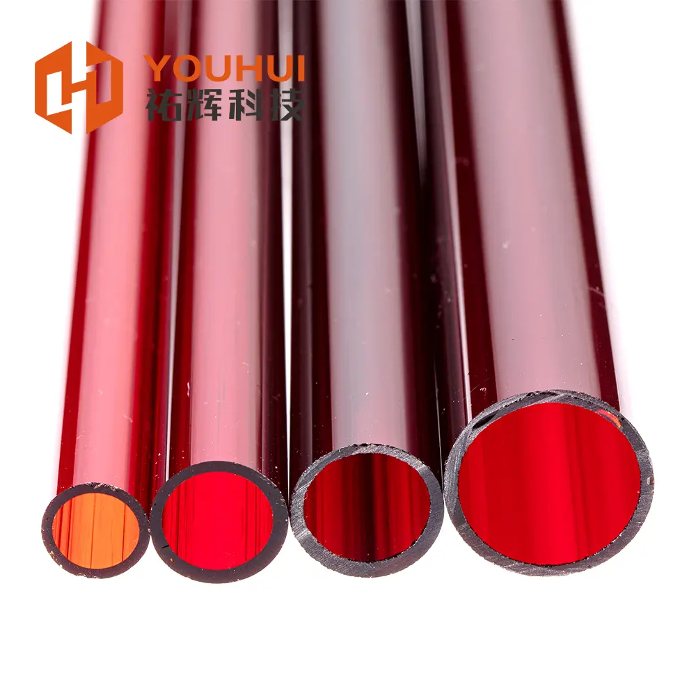 8-19mm Red glass Ruby quartz lamp tube