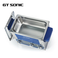 3L GTSONIC Pembersih Ultrasonik Komersial Listrik 40kHz 100W Daya Dapat Diatur Bahan Stainless Steel untuk Bengkel Mobil dengan Timer Digital
