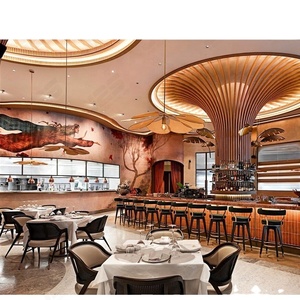 Ensemble de mobilier de restaurant moderne de haute qualité J2S, canapé en velours, table et chaises en bois pour restaurants et bars - Product Image 1