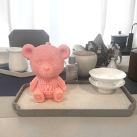Benutzer definierte Luxus rosa Bären form handgemachte Duft kerze mit Soja Wachs Baumwolle Wick Bulk für Home Decoration Valentinstag Geschenk