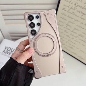 Advanced Aluminum Alloy Magnetic Phone Case for Samsung S26 S23 S24 S25 Ultra With 360° Ring <b>Stand</b> <b>PC</b> Shockproof Back Cover - Product Image 1