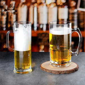 अनुकूलित लोगो प्रचार उपहार महान फिट बड़ी क्षमता 1 एललीटर ग्लास बीयर मग हैंडल के साथ - Product Image 5