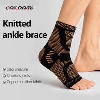 Orthèse de cheville personnalisée en fibre de cuivre pour le sport, support de cheville en nylon tricoté, protection respirante pour hommes et femmes, vente en gros