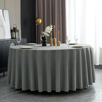 Nappe Ronde Imperméable en Polyester Effet Lin Prête à l'Expédition pour Vente en Gros, Idéale pour Fêtes, Événements, Location et Salles à Manger