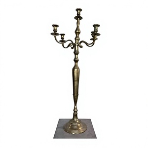 Modern Home Decor Ideas Table Display 5 Arms Antique Candelabra <b>Hand</b> <b>Casted</b> Technique Low Moq Metal Candle Holder Wedding Decor - Product Image 1
