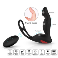 S-hande Anillo Vibrador Plug Anal, Massageur de Prostate Vibrant à 9 Modes pour Hommes, en Silicone