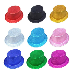 Chapeau de performance jazz en plastique doré avec paillettes, chapeau de costume de <span class=keywords><strong>magicien</strong></span>, chapeau de smoking - Product Image 6