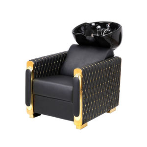 Chaise de lavage de cheveux en cuir PU noir, personnalisable avec fonction massage, pour spa capillaire – Vente chaude aux États-Unis, prix de gros bas - Product Image 3