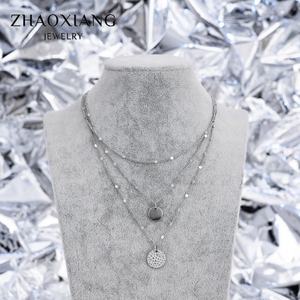 Collares en capas de moda para mujer, bonitos y románticos, con dijes de acero inoxidable. - Product Image 6