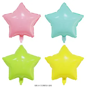 Globo de helio Mylar en forma de corazón y estrella para decoración de fiesta, 18 pulgadas, varios colores, Oem, venta a granel