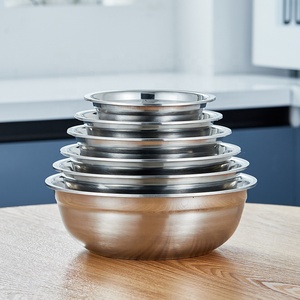 2022ร้อนขายขายส่งครัวซุปชามเสิร์ฟสลัดชามผสมสแตนเลสขัดเกาหลีชามสลัด - Product Image 5