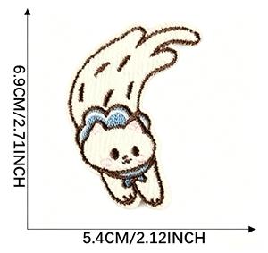 Self-Adhesive <b>Computer</b>-Embroidered Cartoon Cat Embroidery Polyester Patch Garment <b>Accessory</b> DIY Fabric Label 7 Days - Product Image 2