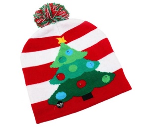 Chapeau de père noël tricoté lumineux joyeux noël décoration enfants cadeau bonne année 2024 Navidad 2023 LED chapeau de noël - Product Image 3