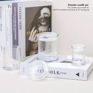BESTSUN Custom Wholesale Luxury Transparent Danube Candle Jars And Lids