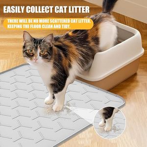 Tapis pour animaux de compagnie en silicone, résistant à l'usure et aux rayures, facile à nettoyer, tapis pour nourriture pour animaux, tapis antidérapant pour litière pour chat - Product Image 5