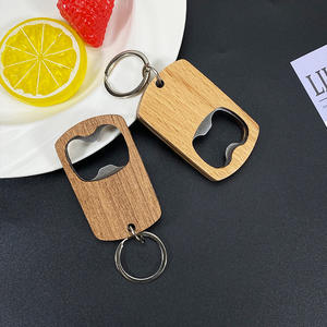 उच्च गुणवत्ता वाली लकड़ी कीचेन कस्टम लोगो प्राकृतिक लकड़ी की बोतल ओपनर कॉर्कस्क्रू स्टेनलेस स्टील व्यक्तिगत रिक्त कीचेन - Product Image 1