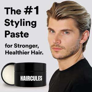 Haircules opache <span class=keywords><strong>pasta</strong></span> per capelli per uomo forte tenere Non-grasso Styling argilla definizione di lunga durata Texture nessun lustro fiocchi funziona tutto - Product Image 2