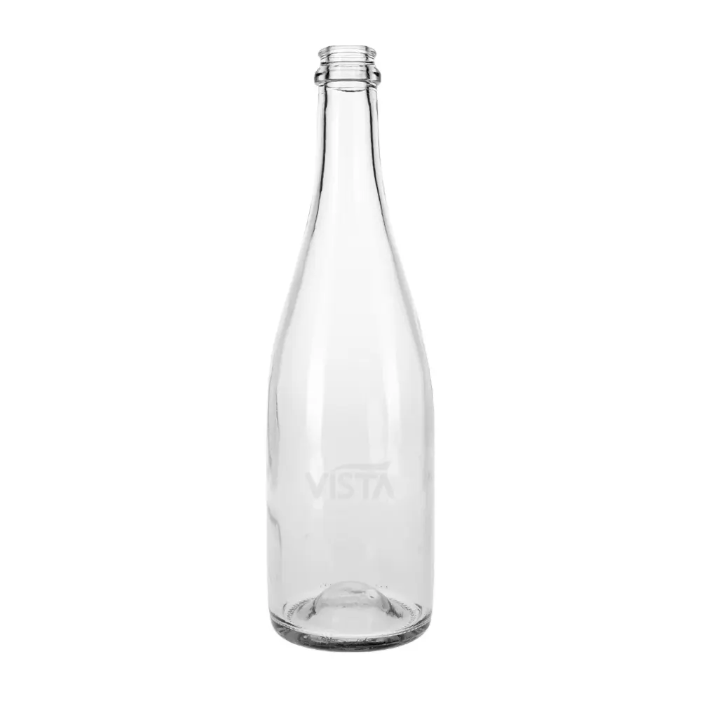 Garrafa de vidro de vinho 750ml, champanhe transparente, venda imperdível