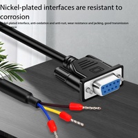 Cable de puerto serie DB9 RS232, cable de conexión de un solo cabezal recto, cable terminal DB9 hembra de 9 pines y 3 núcleos 232