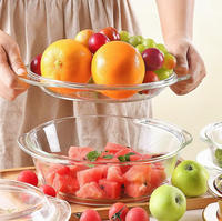 Vente en gros de couvercles de pot en verre borosilicate résistant à la chaleur, ronds, de 16 cm, avec couvercle pour aliments, poissons