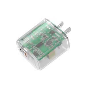 Meilleure Vente 2026 – Chargeur Mural Portable OEM Double Port Transparent PD 20W Type-C + USB QC3.0 Charge Rapide OVP OTP <span class=keywords><strong>pour</strong></span> iPhone - Product Image 4