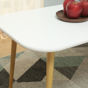 Simple Modern White <b>Coffee</b> <b>Table</b> Laminate Top Wooden <b>Legs</b> Living Room Bedroom Sofa <b>Table</b> - Product Image 3