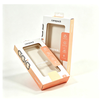 Caja de Papel Rígido Reciclable Personalizada para Estuche de Teléfono Móvil 17/16/15 con Forro de Esponja, Orificio para Colgar y Ventana de Exhibición