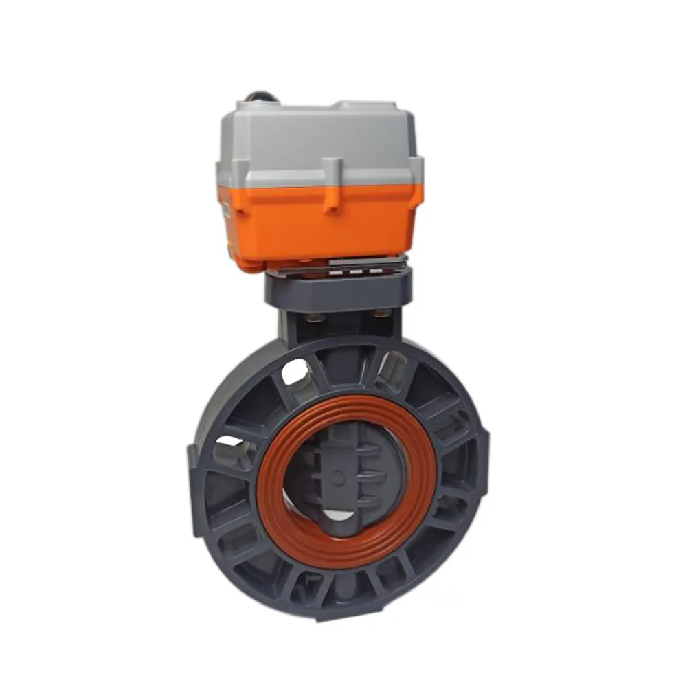 Butterfly valve PVC wafer type 4 inch electrical water valve