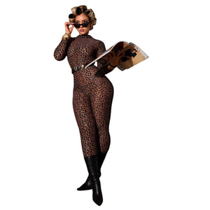 Nouvelle combinaison longue à manches longues pour femme, motif léopard, taille ajustée, style tendance et sexy, collection été 58 - Product Image 5