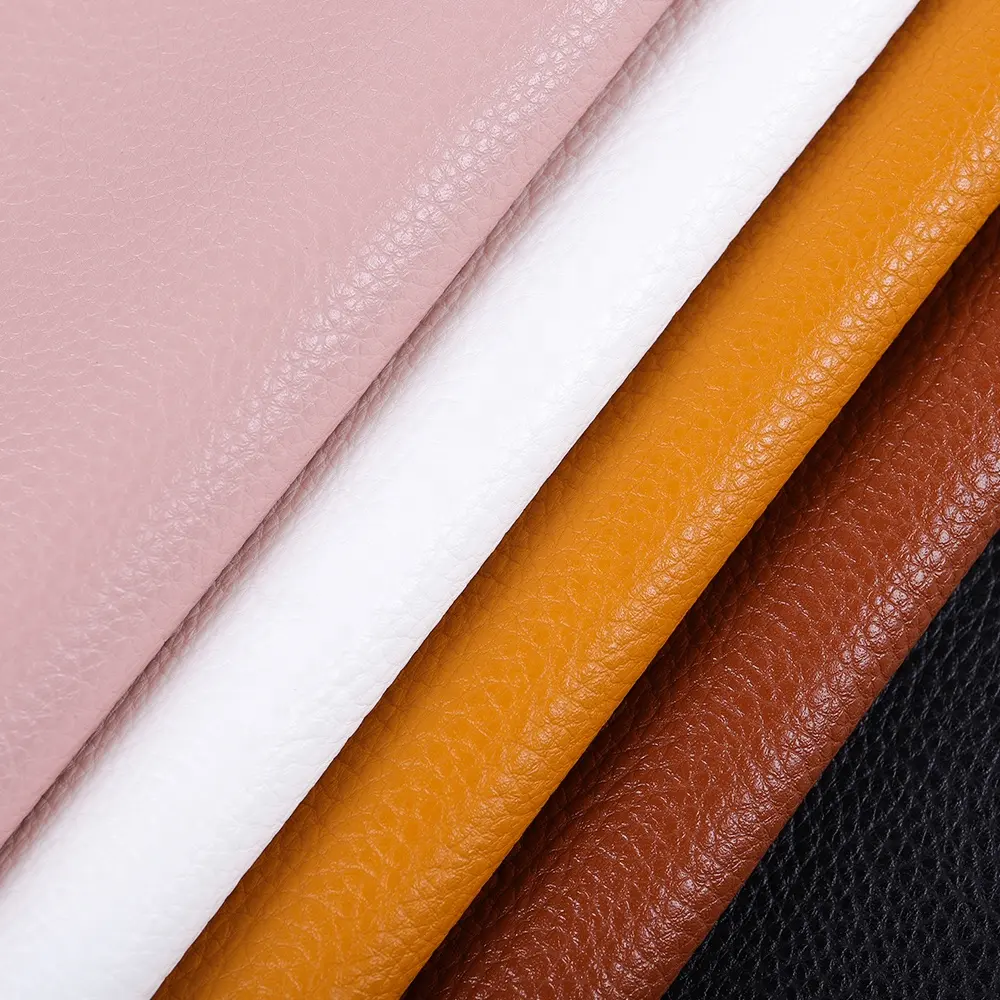 F063HB Best Sellers multicolor artificial Semi PU leather Soft to the touch lychee pattern Leather For luggage sofa decoration
