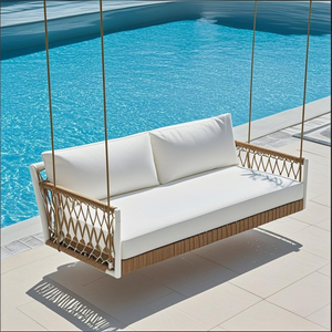 Sunway, venta al por mayor, muestra gratis, impermeable, de aluminio, dormitorio, jardín, Patio, balcón, columpio al aire libre, mecedora de ratán - Product Image 6